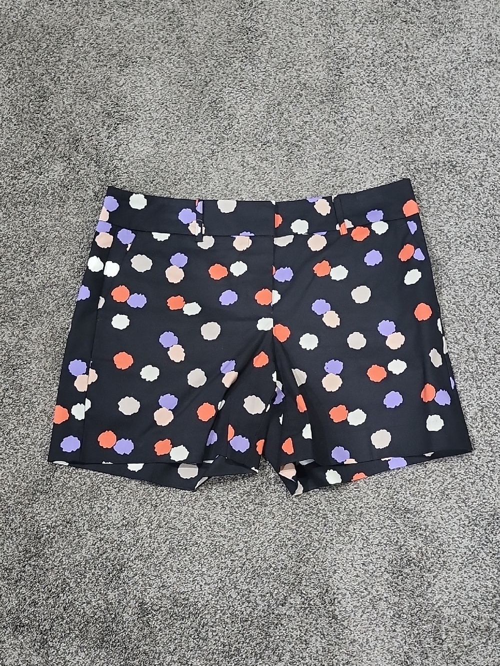 Ann Taylor Black Shorts with Multicolor Dot Print